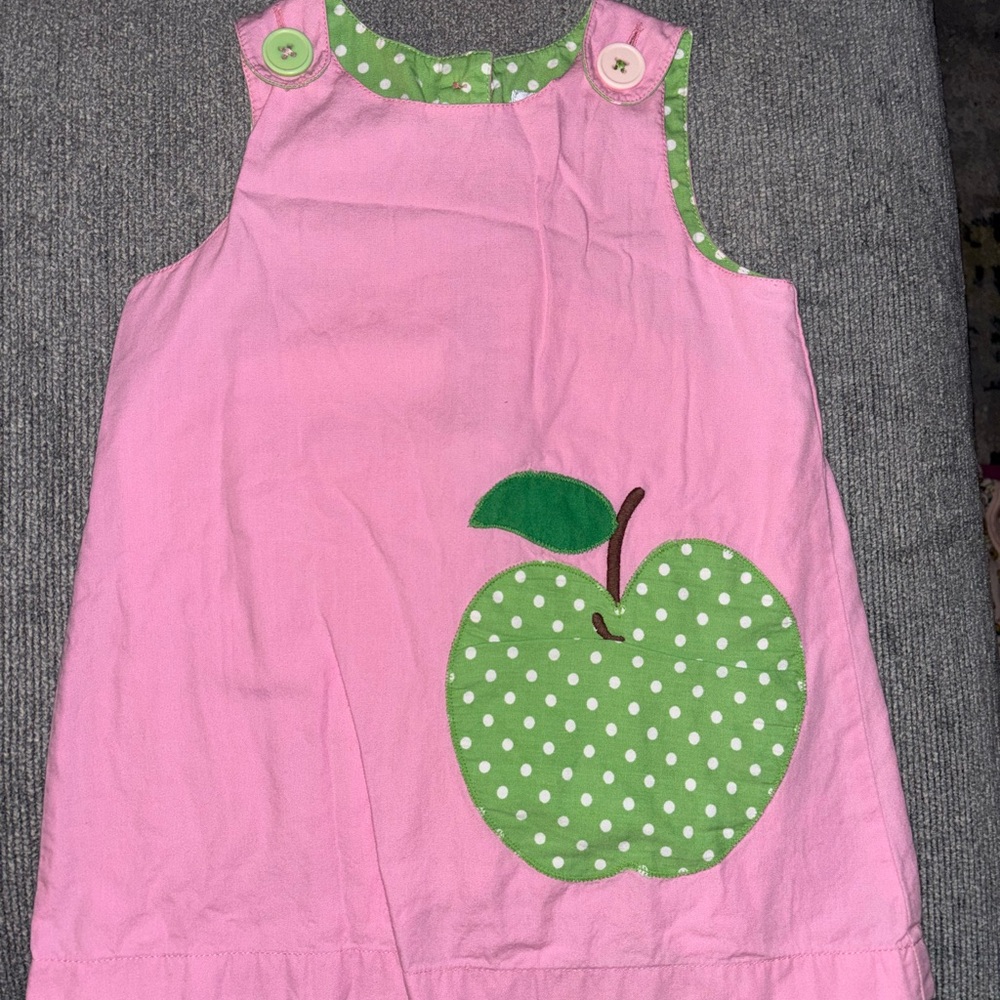 Baby Boden Pink and Green Apple Dress